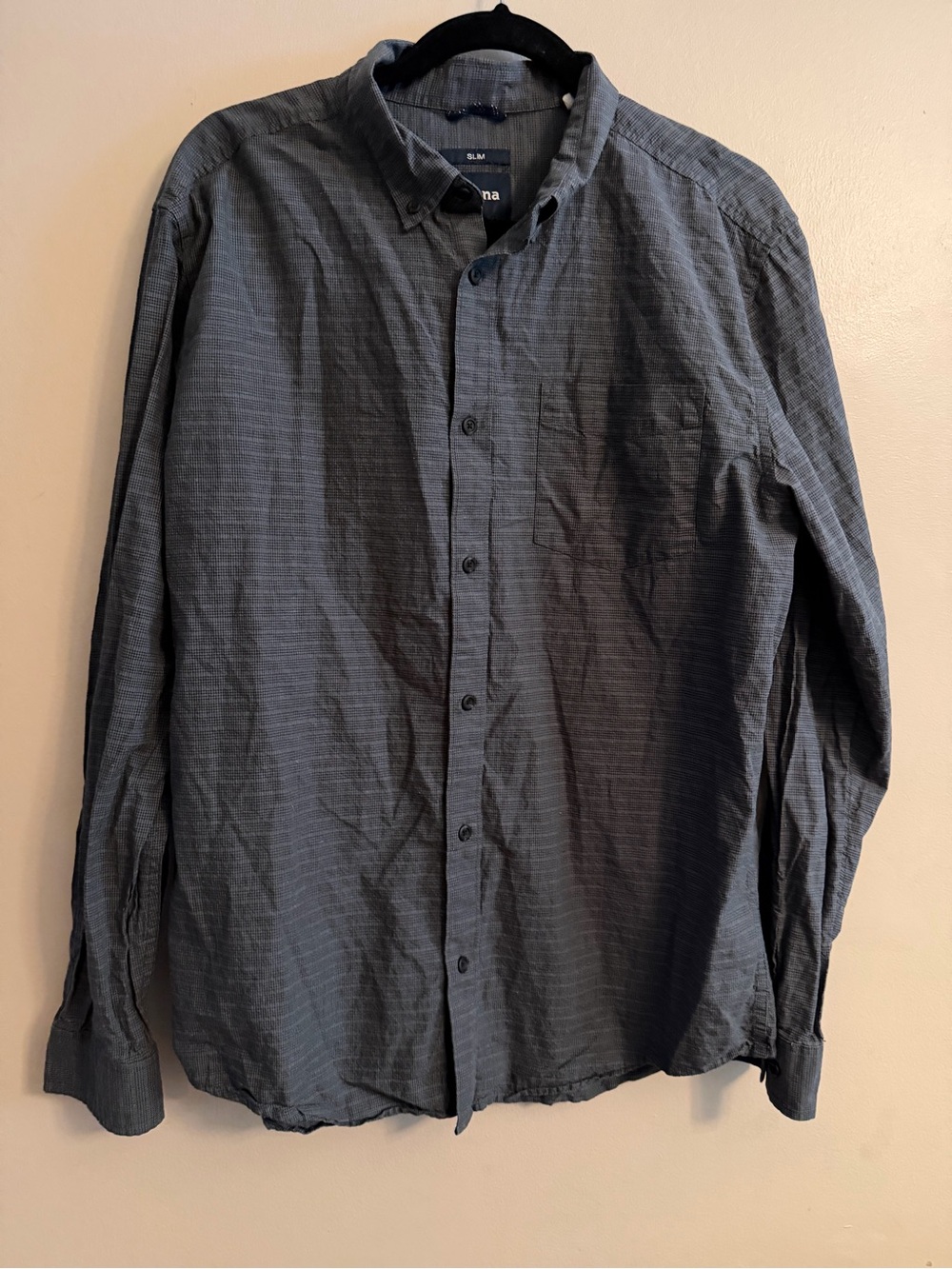 Prana Men’s Slim Button-Down Shirt in Charcoal Gray